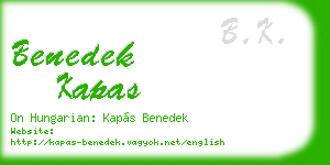benedek kapas business card